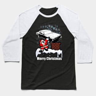 Dabbing Santa Clause Merry Caprice Landau Snowing Christmas Baseball T-Shirt